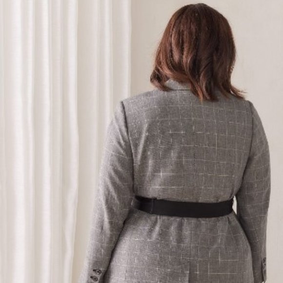 NWT - Belted Windowpane Blazer - Picture 3 of 11